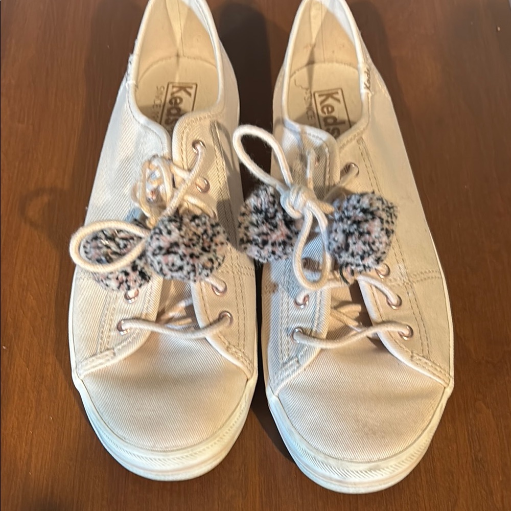 Keds Pink Sneakers with Fun Pom-Pom Laces